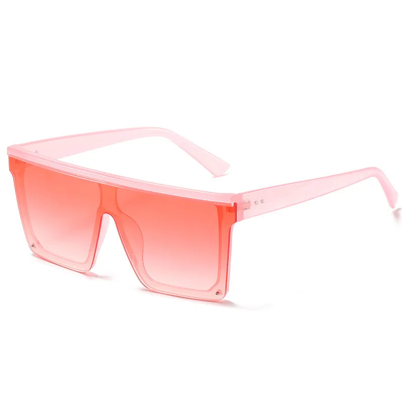 Multicolor Oversized Shield Sunglasses - Fashionable UV Protection Eyewear