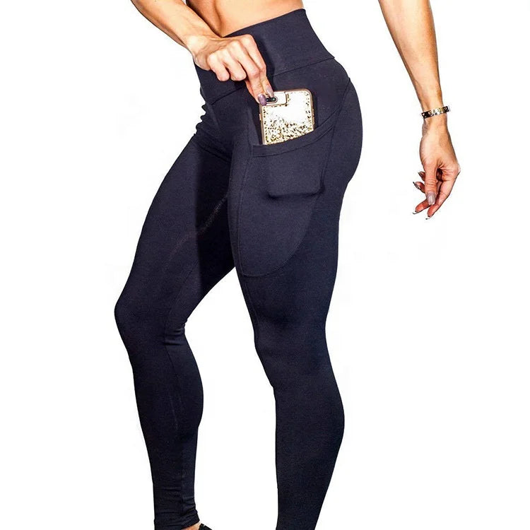 High-Waist Yoga Pants with Pocket - Workout Leggings for Women