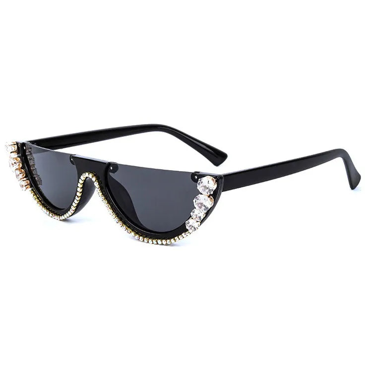 Rhinestone Cat Eye Sunglasses - Luxury Vintage Shades for Women