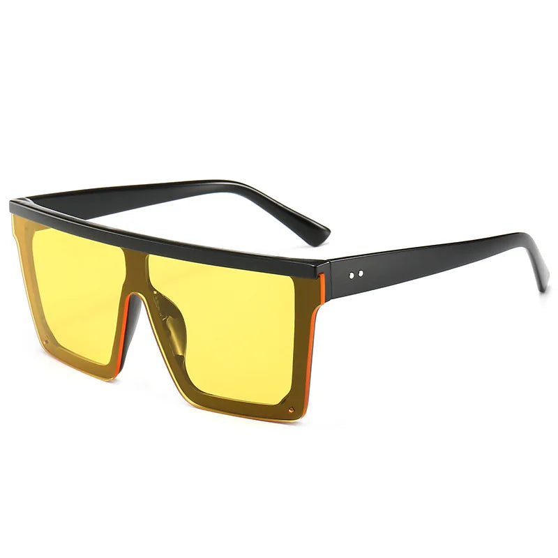 Multicolor Oversized Shield Sunglasses - Fashionable UV Protection Eyewear