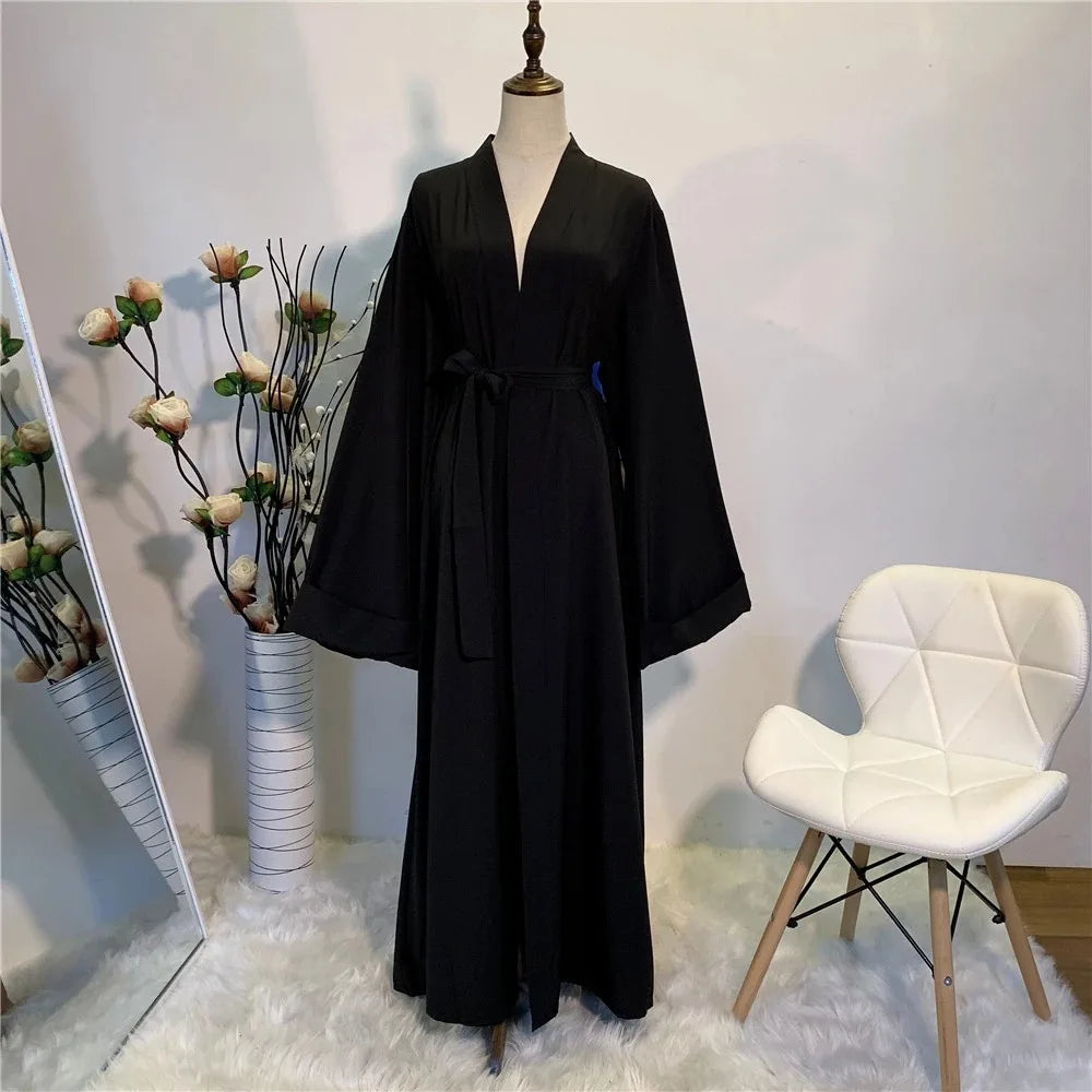 Hijab Abaya lace-up with pockets robe style